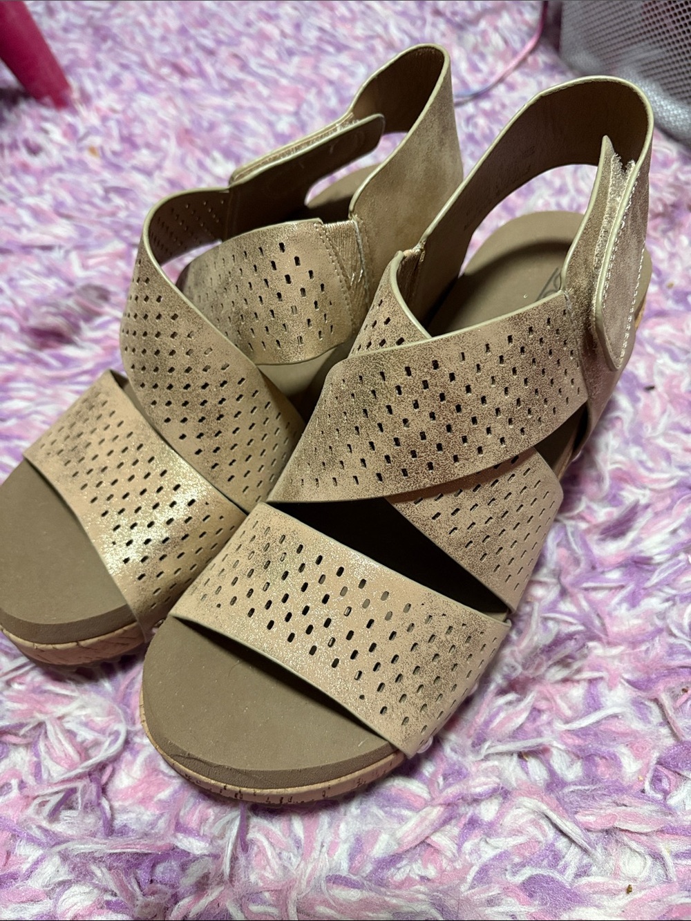 Corky’s gold  Wedge Sandals new sz 8